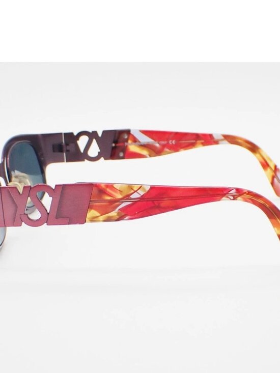 Yves Saint Laurent YSL Logo Sunglasses Eye Wear Plastic Metal Black Pink main image 7